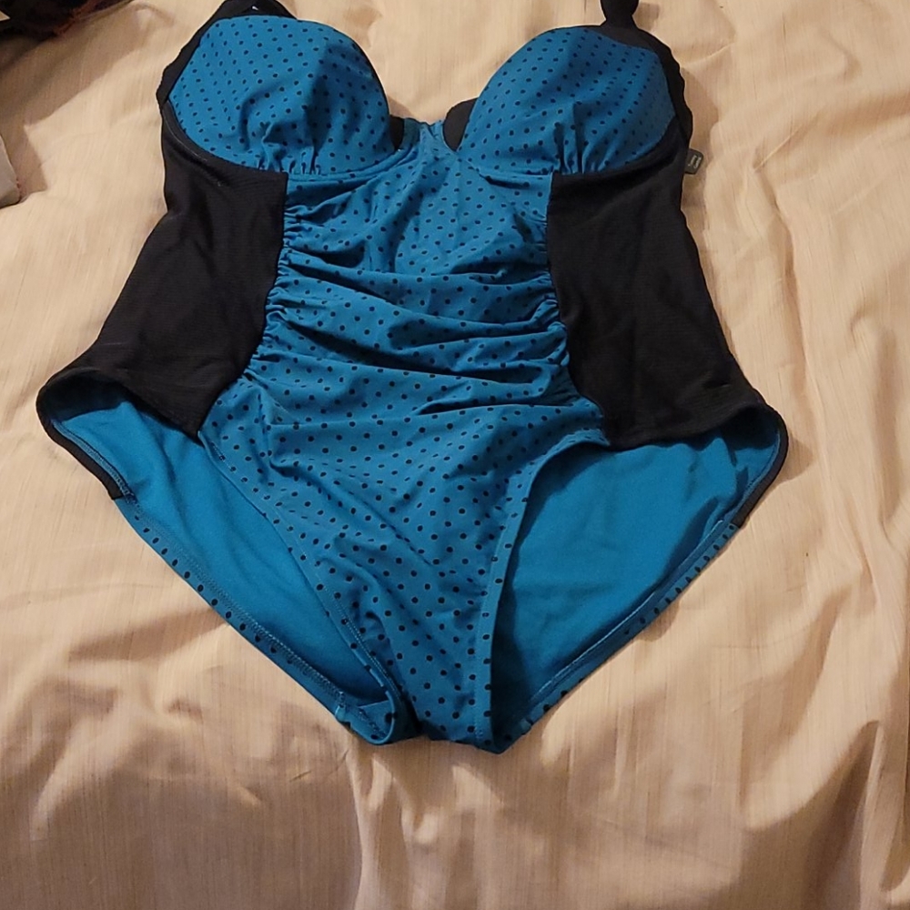 Teal and Black swim suit